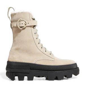 Moncler Cream Ankle Boots with Black Sole.I can trade if you interested.